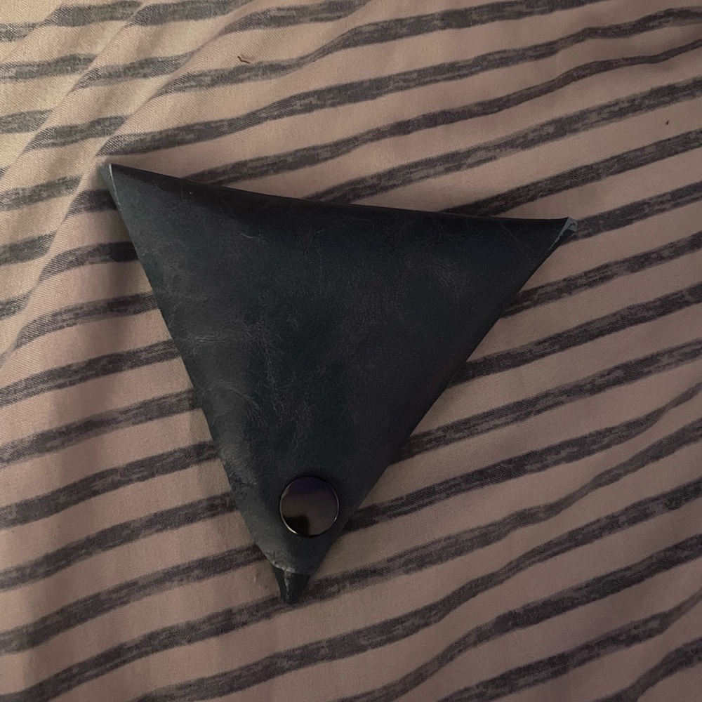 Blue Wallet with Sleek Design and Smooth Texture